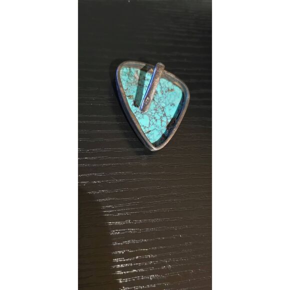 Native American Turquoise and Sterling Silver Pendant - Picture 2 of 4